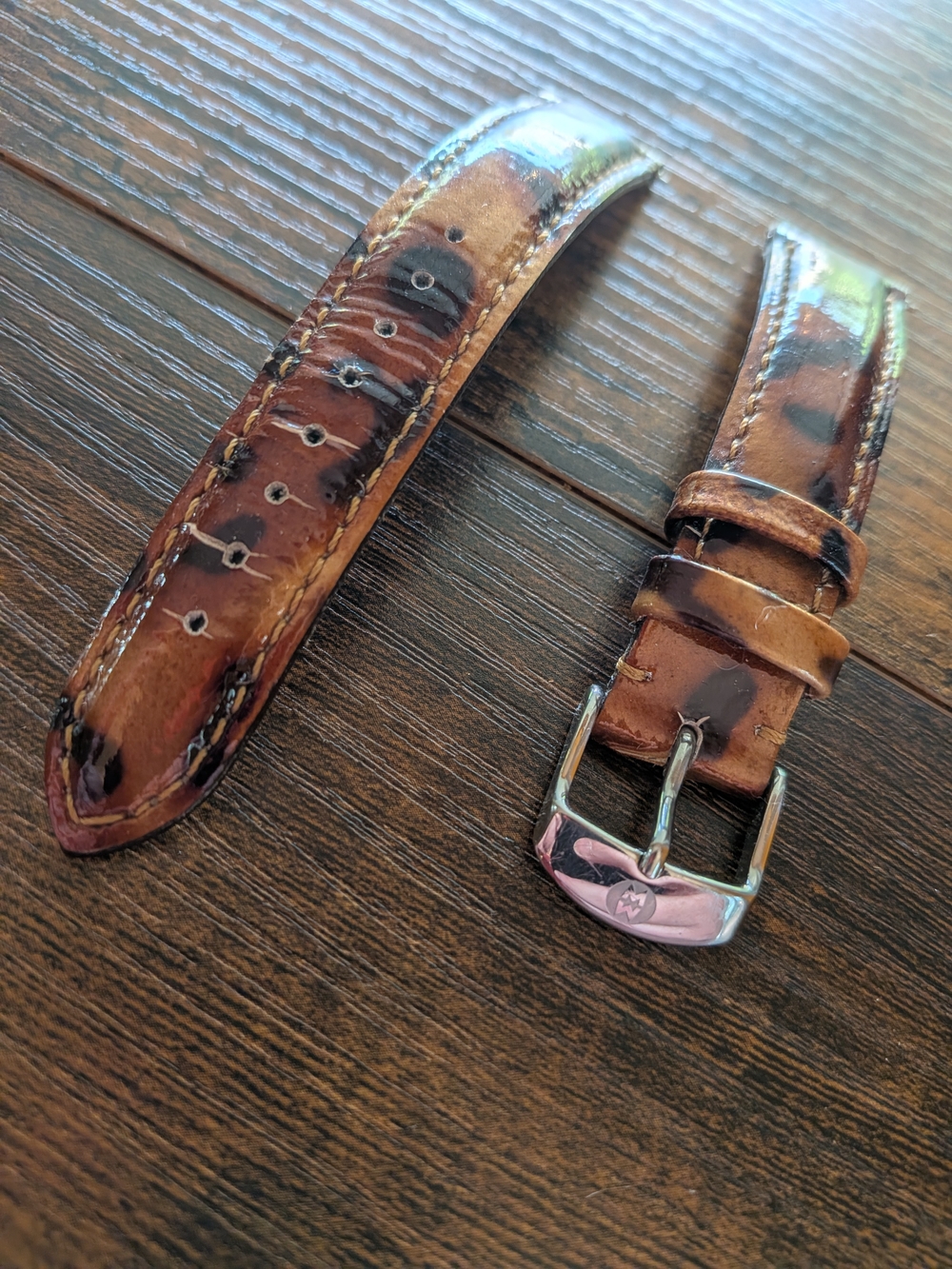 Michele Brown Patina Leather Watch Strap
